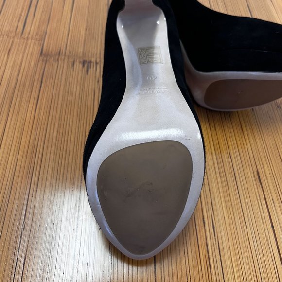 Miu Miu Black Suede Heel Platform Open Toe Heels - Picture 3 of 5